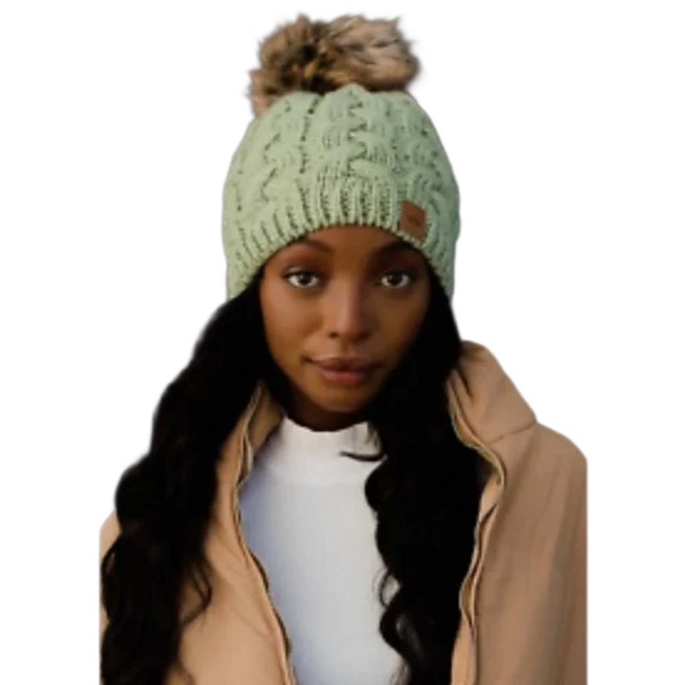 Panache Mint braided knit hat